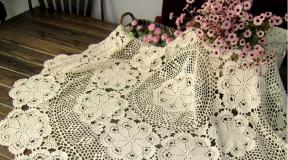 Crocheting a tablecloth - instructions, patterns, knitting tips and features of creating patterns