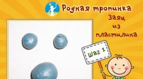 Zróbmy zająca.  Zając z plasteliny.  Zając z plasteliny: opis modelowania krok po kroku